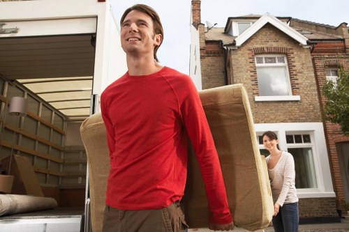Packing materials and careful item handling for a local move