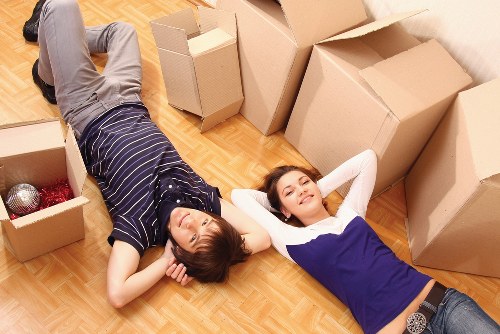 Furniture and boxes being loaded into a van for a Harringay move