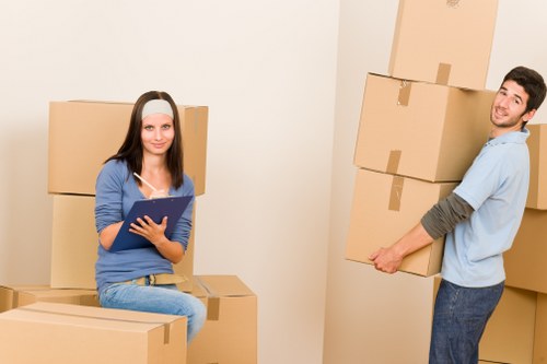 Commercial removals van and loading process for a Harringay business move